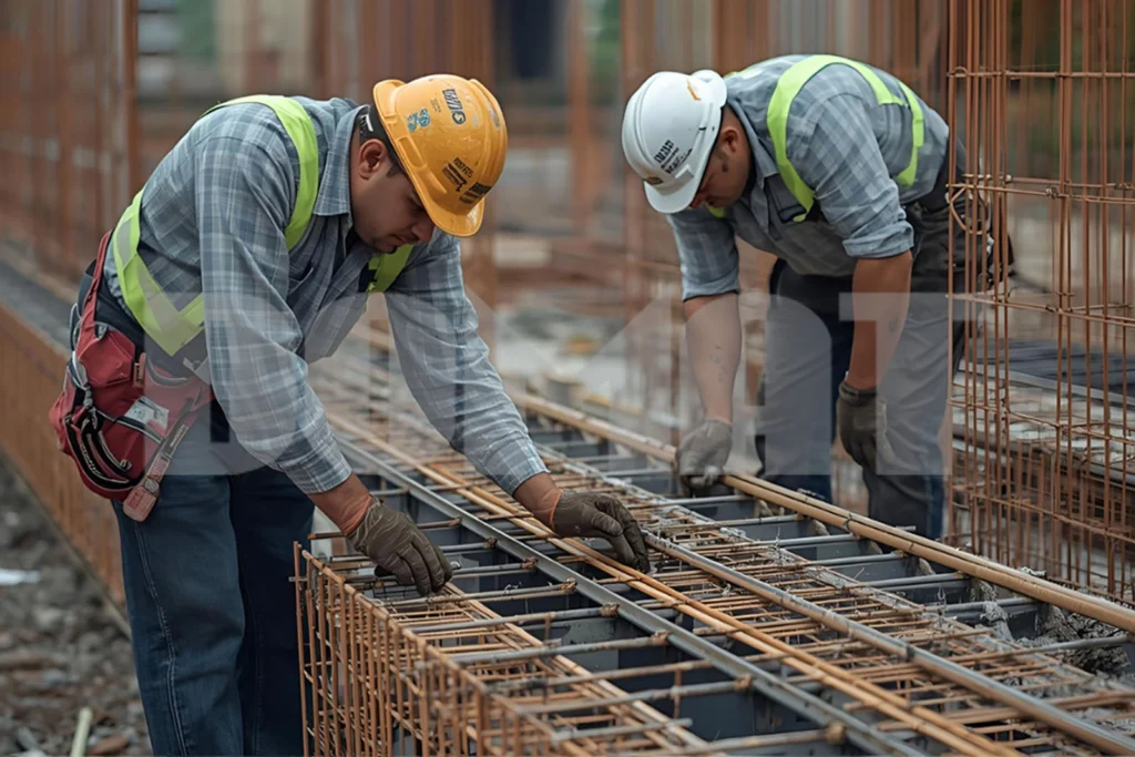 Preparación de encofrado antes del vaciado de concreto